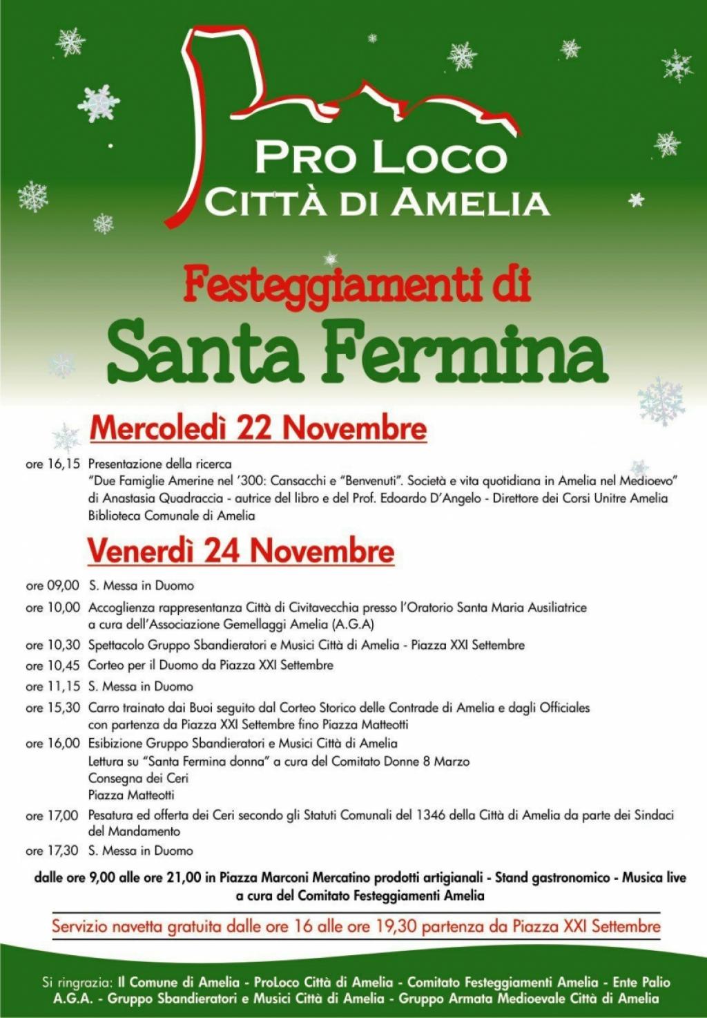 Festeggiamenti di Santa Fermina - 24 Novembre 2017