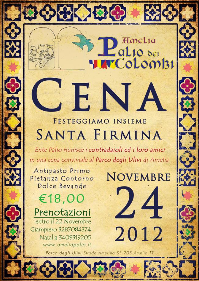 Cena conviviale - Festeggiamo insieme Santa Firmina