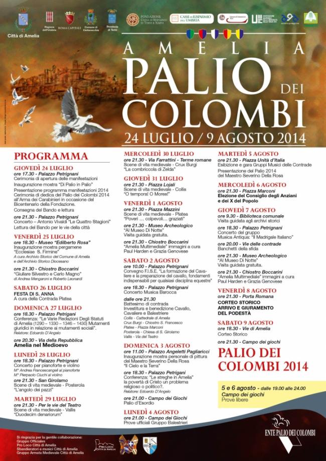 Programma del Palio dei Colombi di Amelia - 2014