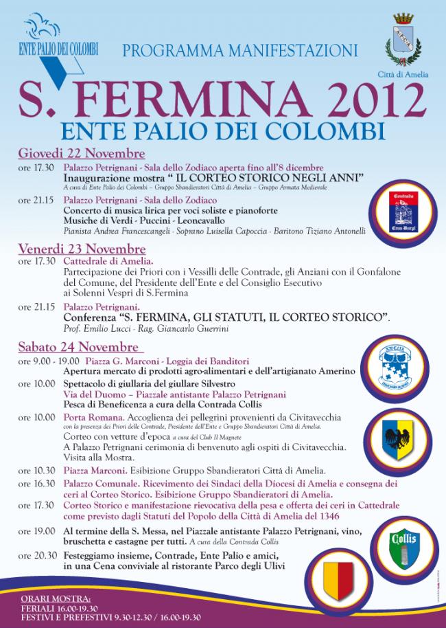 Amelia Programma Santa Fermina 2012 Amelia Programma Santa Fermina 2012