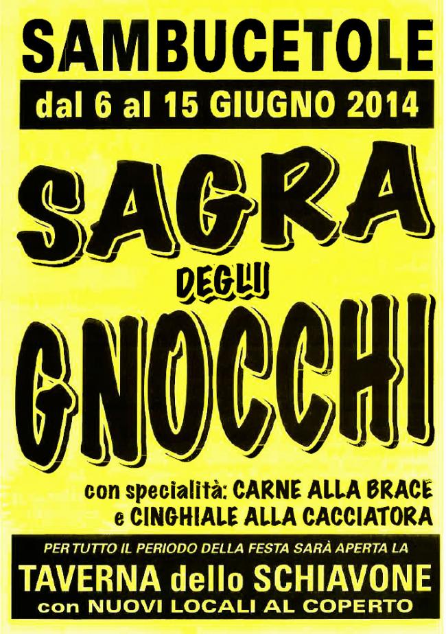 Sagra degli gnocchi - Sambucetole - taverna schiavone - pub sambuco